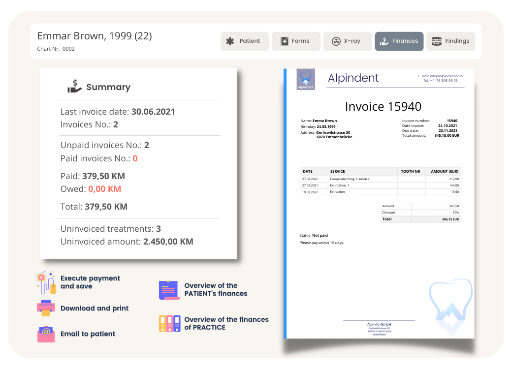 Client invoices for delivered services or materials