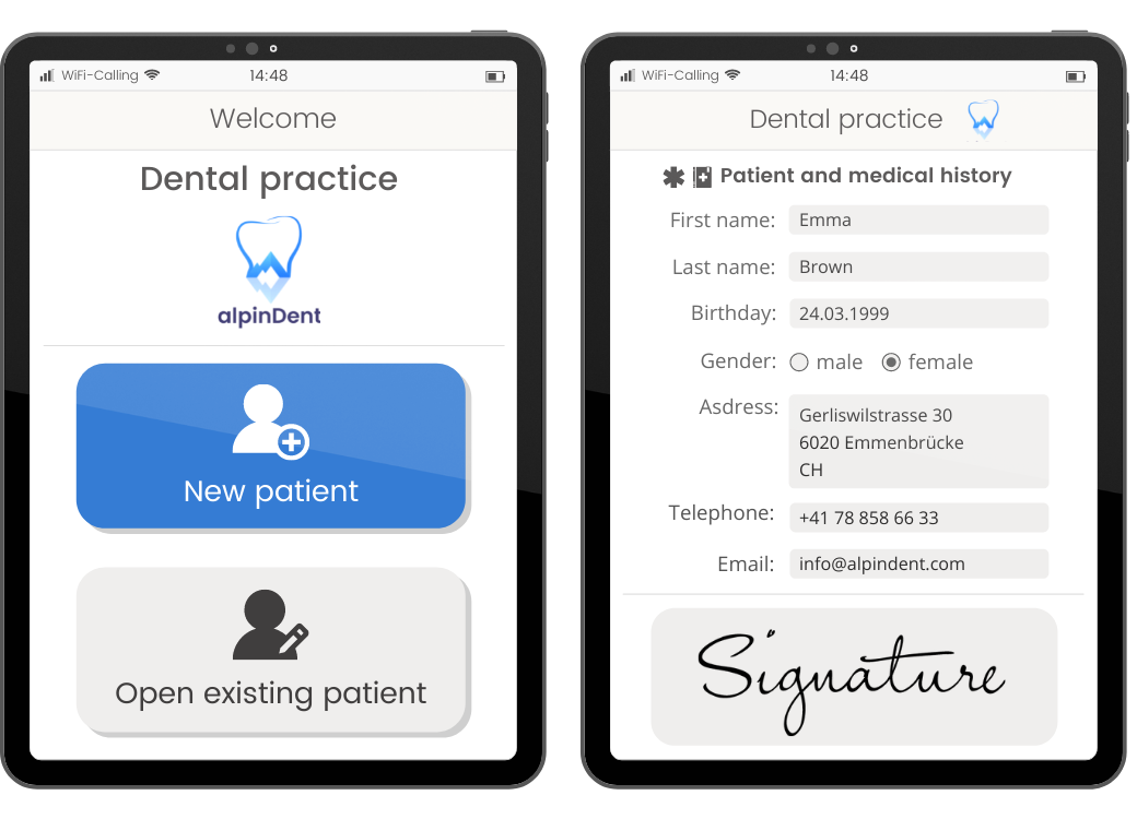 patient portal for entering or validating patient data